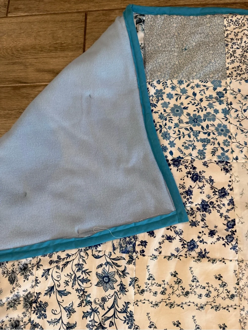 Blue and White Patchwork Quilt - Home Bedding